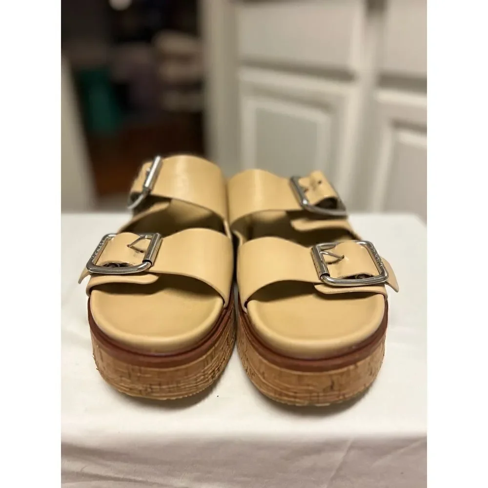 J/Slides NYC BELINDA Sand Leather Sandals MSRP: $169.00